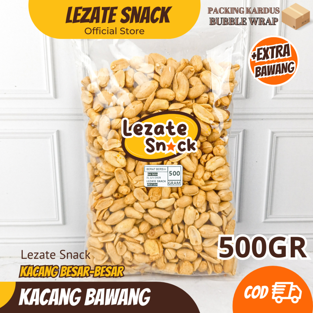 

Kacang Bawang Goreng 1kg Kualitas Premium Extra Bawang Kacang Bawang Besar Utuh Gurih Kacang Bali Ashoka Asin Murah Enak Renyah WAP Snack