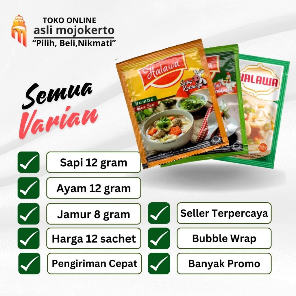 

Bumbu Halawa1 renteng (12 sachet)