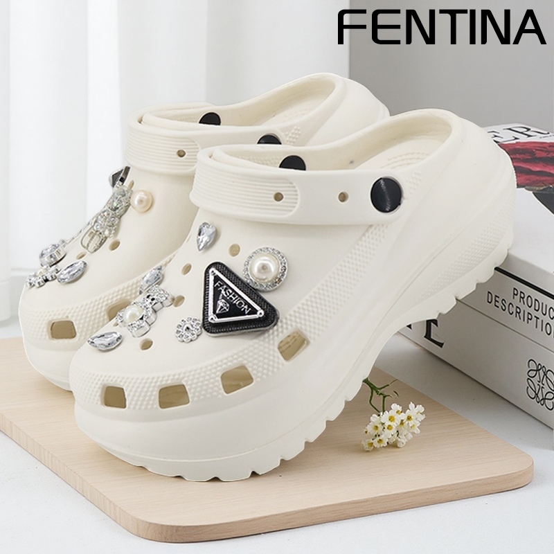FENTINA Sandal Kodok Wanita Korea Tinggi Sandal Baim Wanita Jelly FUJI Sandal Wanita Kekinian