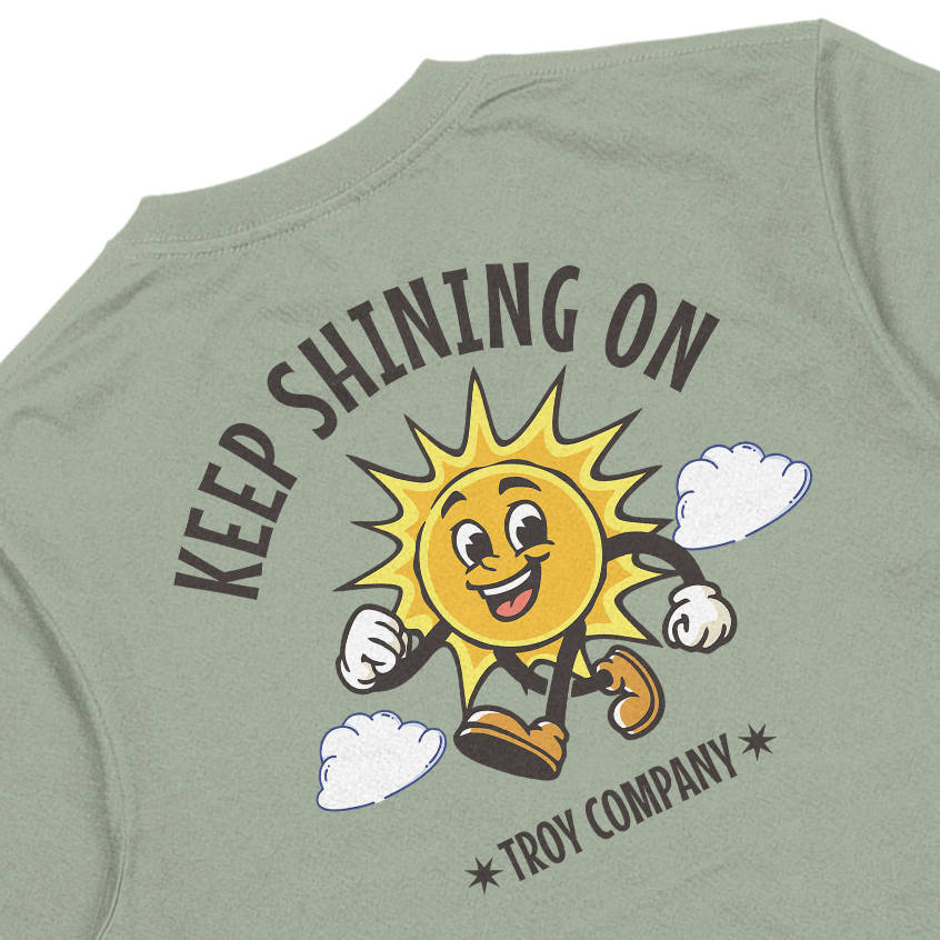 Troy Company T-shirt Sage Green Shining - Kaos Lengan Pendek Kaos Hijau Sage MTD 3098