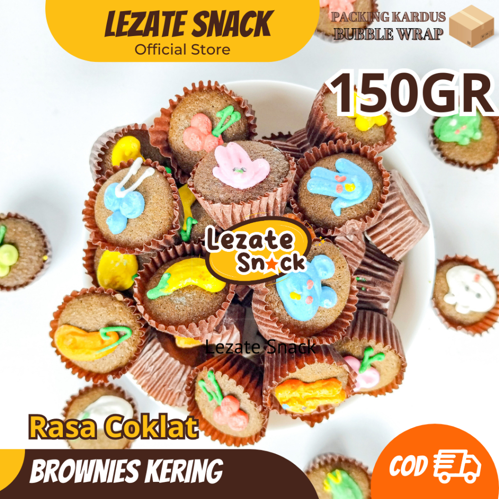Kue Brownies Kering Mini 150GR Renyah Manis Enak / Bronis Brownis Kering Crispy Kiloan Amanda Pangga