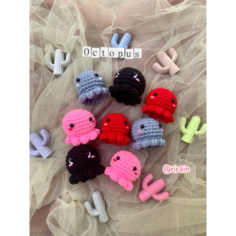 AMIGURUMI OCTOPUS || BAG CHARMS OCTOPUS || GANTUNGAN KUNCI RAJUT OCTOPUS