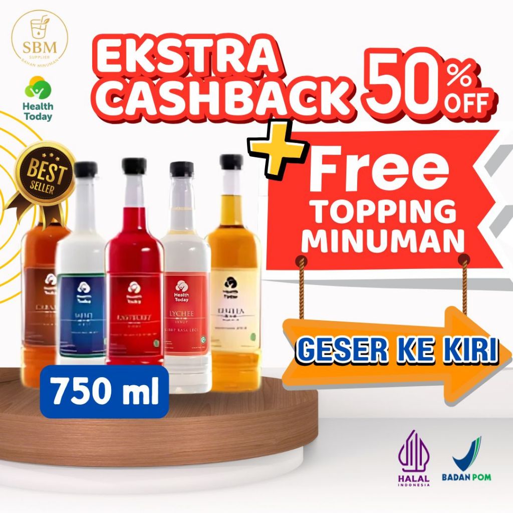 

SIRUP HEALTH TODAY ORIGINAL TERMURAH TERLARIS - SYRUP UNTUK MINUMAN | COCOK UNTUK CAFE RESTORAN DAN USAHA LAINNYA - ALL VARIAN UKURAN 750 ML