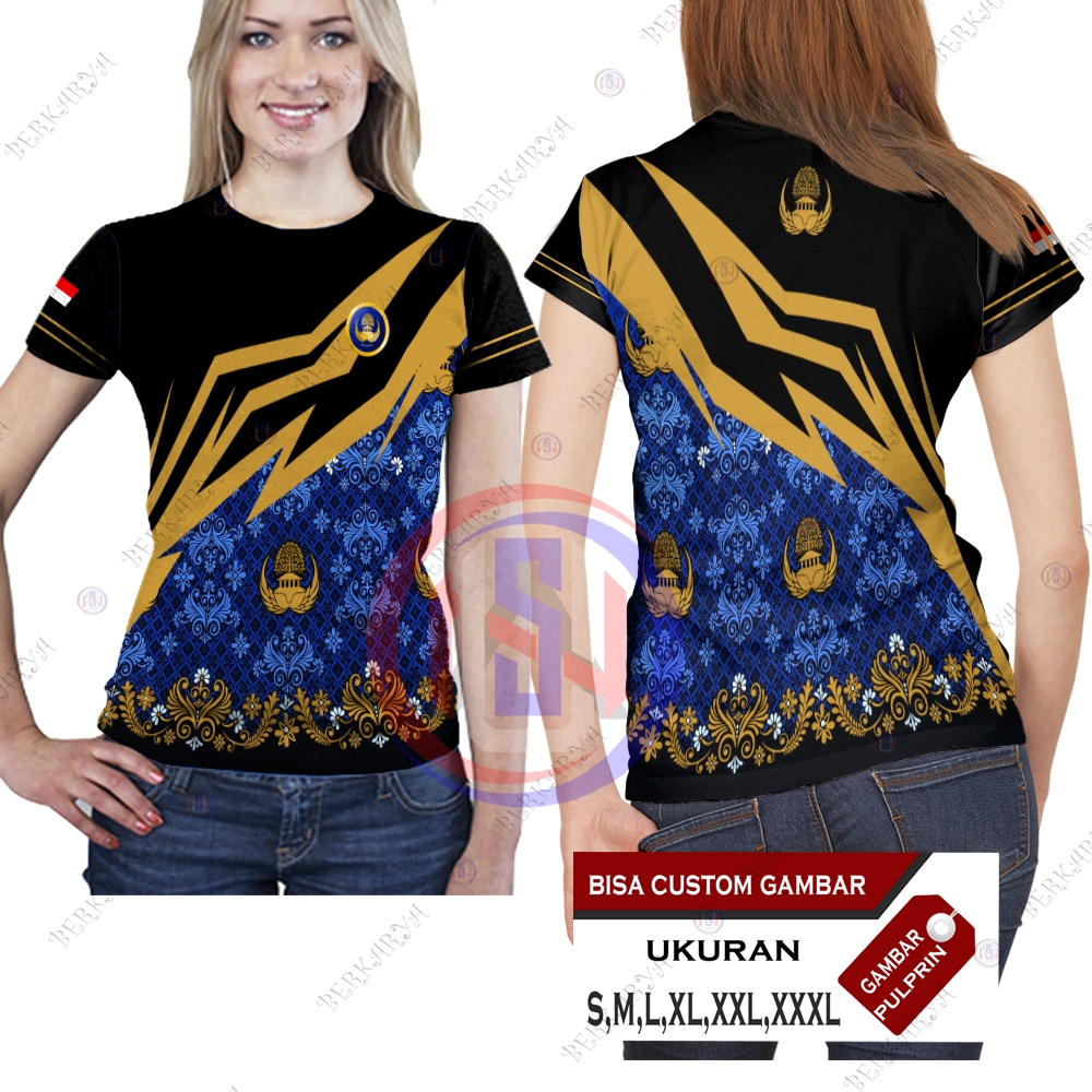 Baju Kaos Korpri Wanita / Jersey Olahraga Guru Baju Batik Korpri Fullprint / Baju Korpri Wanita
