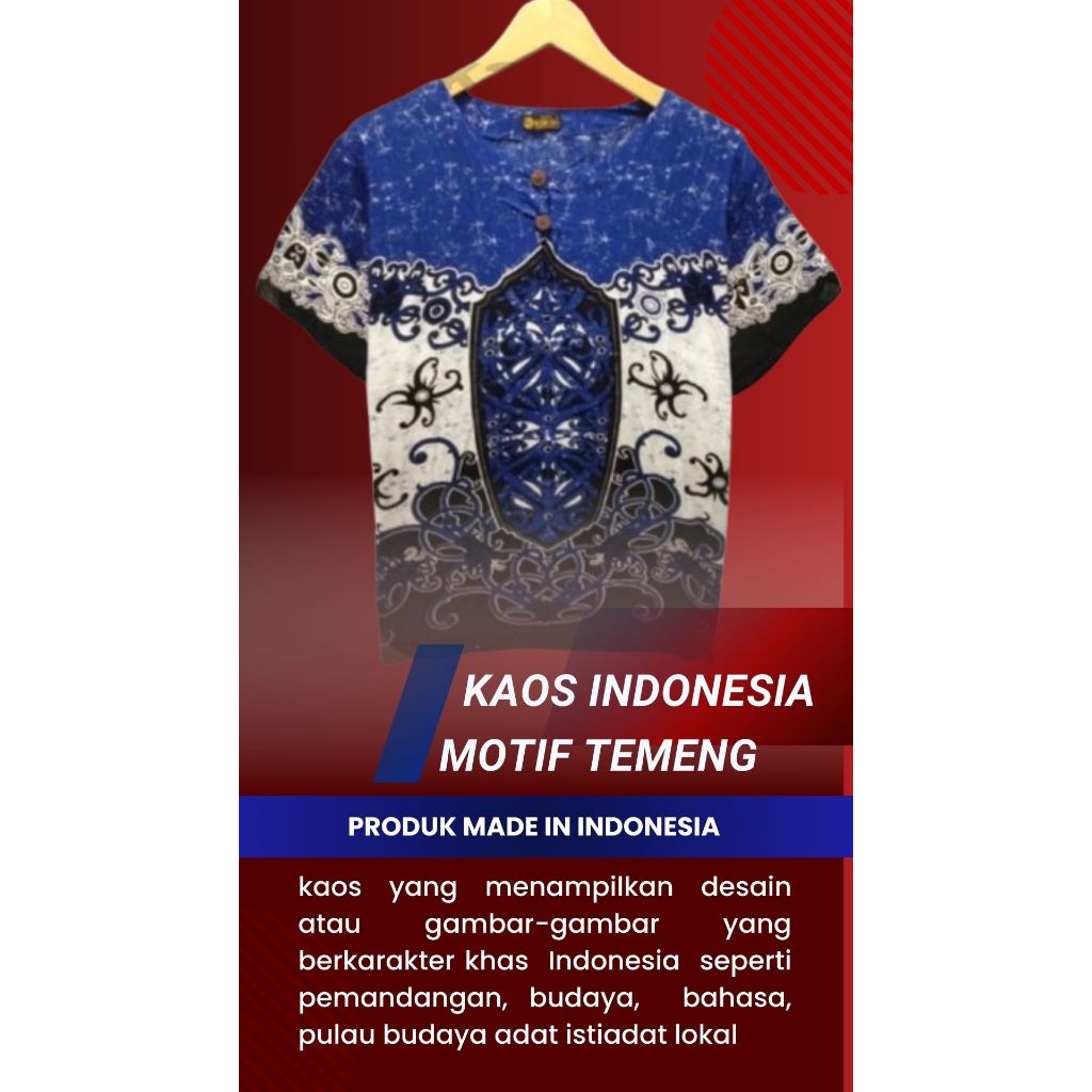 Baju Kaos Pria Dewasa Motif Temeng / Baju Kaos Bali Trend