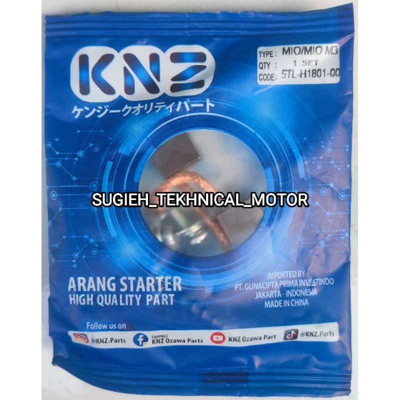 KARBON BRUSH / ARANG COOL DINAMO STARTER YAMAHA MIO / MIO M3 / XEON (5TL) MERK KNZ ORIGINAL