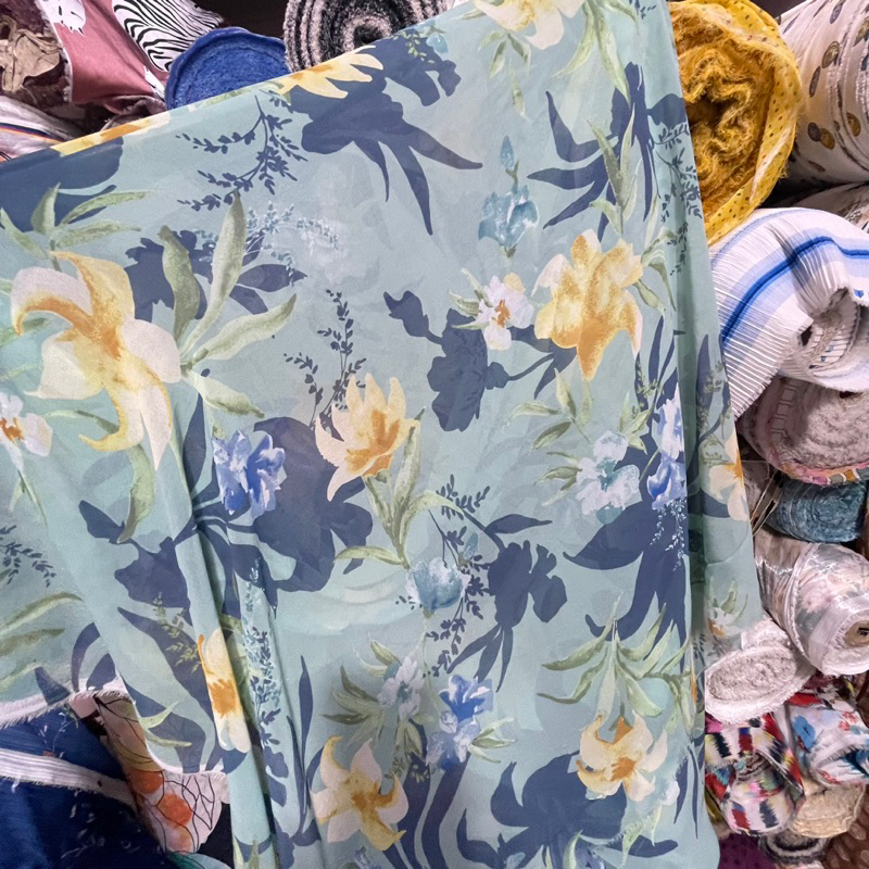 Kain Ceruty Baby doll - Kain impor - Kain Ceruty Motif