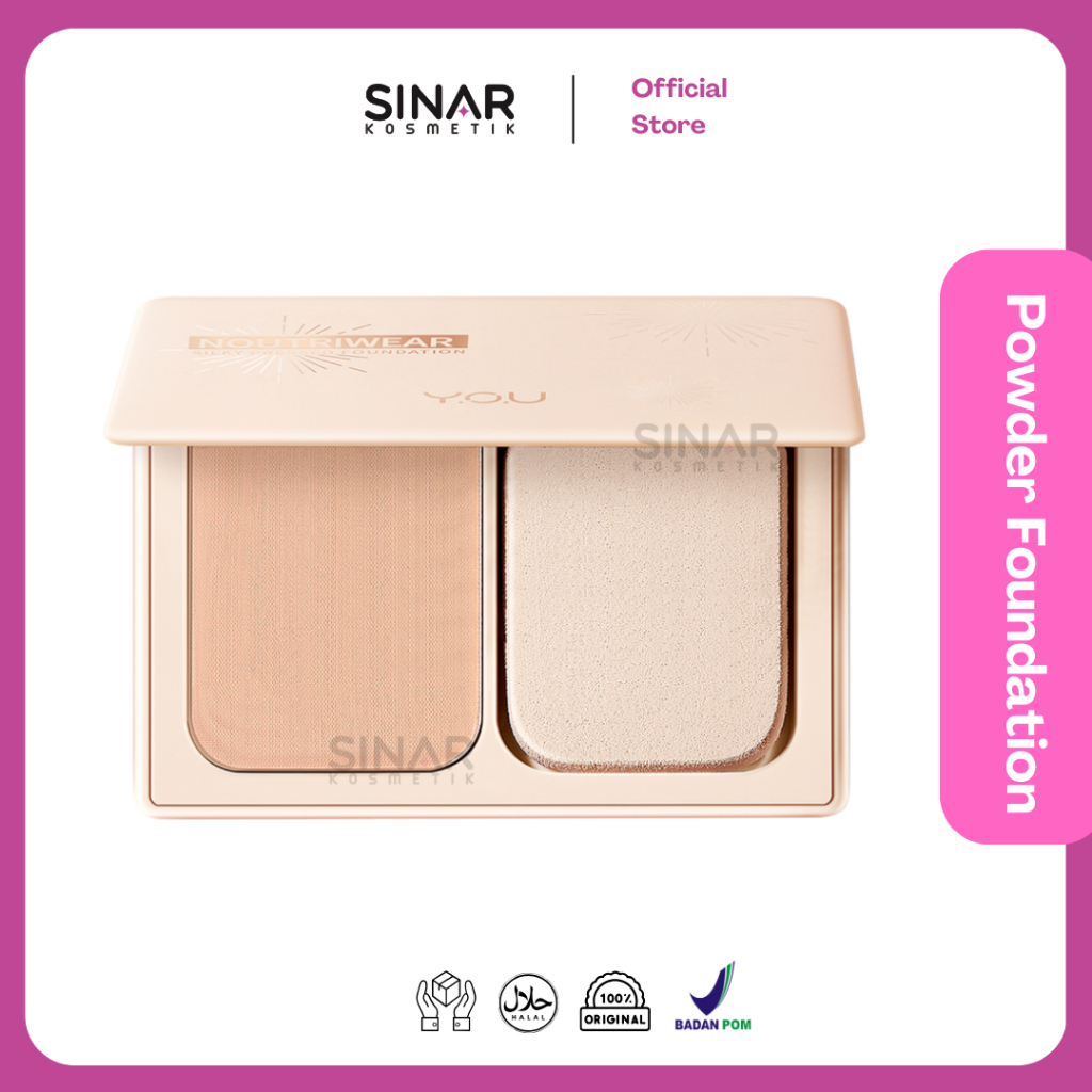Y.O.U Noutriwear+ Silky Pressed Foundation  YOU Bedak Padat YOU Full Coverage