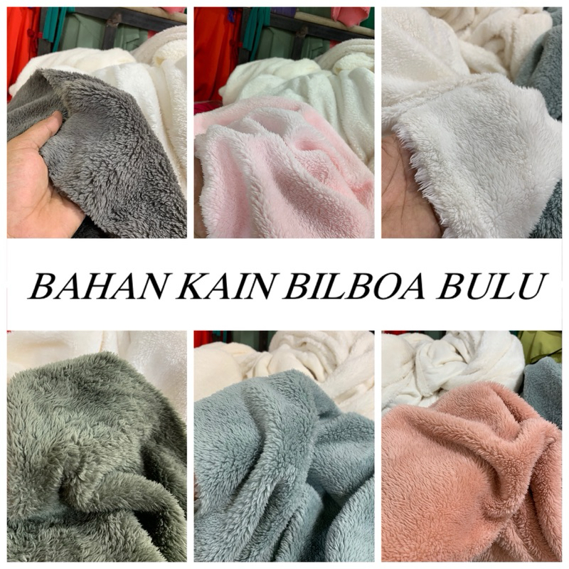 bahan kain  bilboa lembut / kain selimut bulu domba sherpa anti rontok/bahan kain bulu meteran lebar