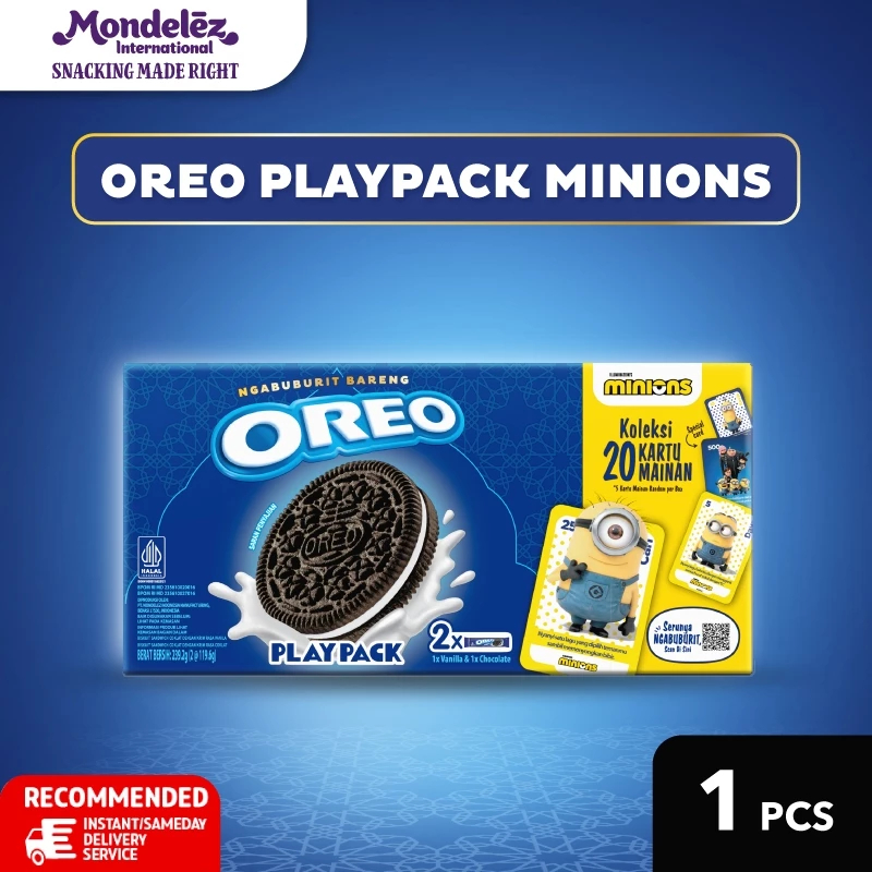 

Oreo Playpack Minion Special Edition Snack - 2 x 119.6g Cookies Biskuit Cemilan Anak & Dewasa