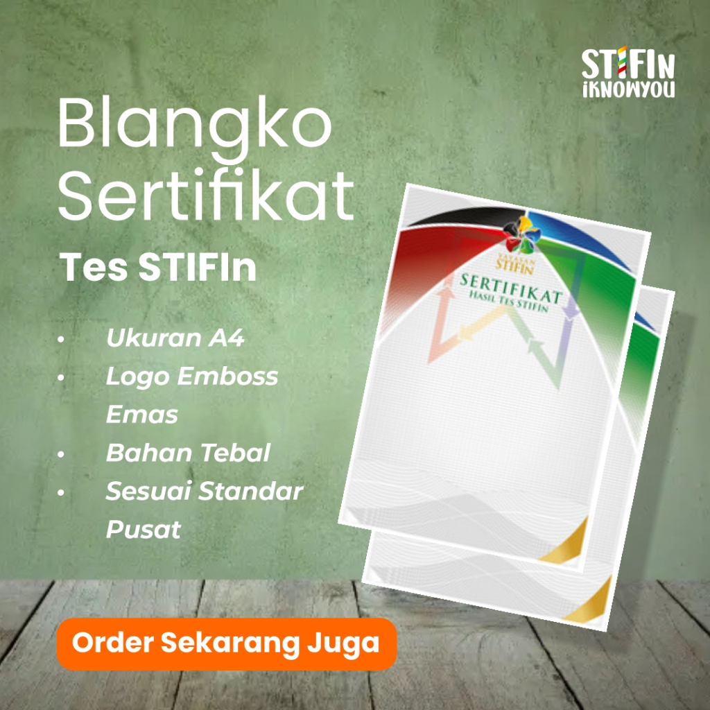 

Blangko Sertifikat Tes STIFIn (5 lembar) - Promotor STIFIn (Bonus Brosur STIFIn)