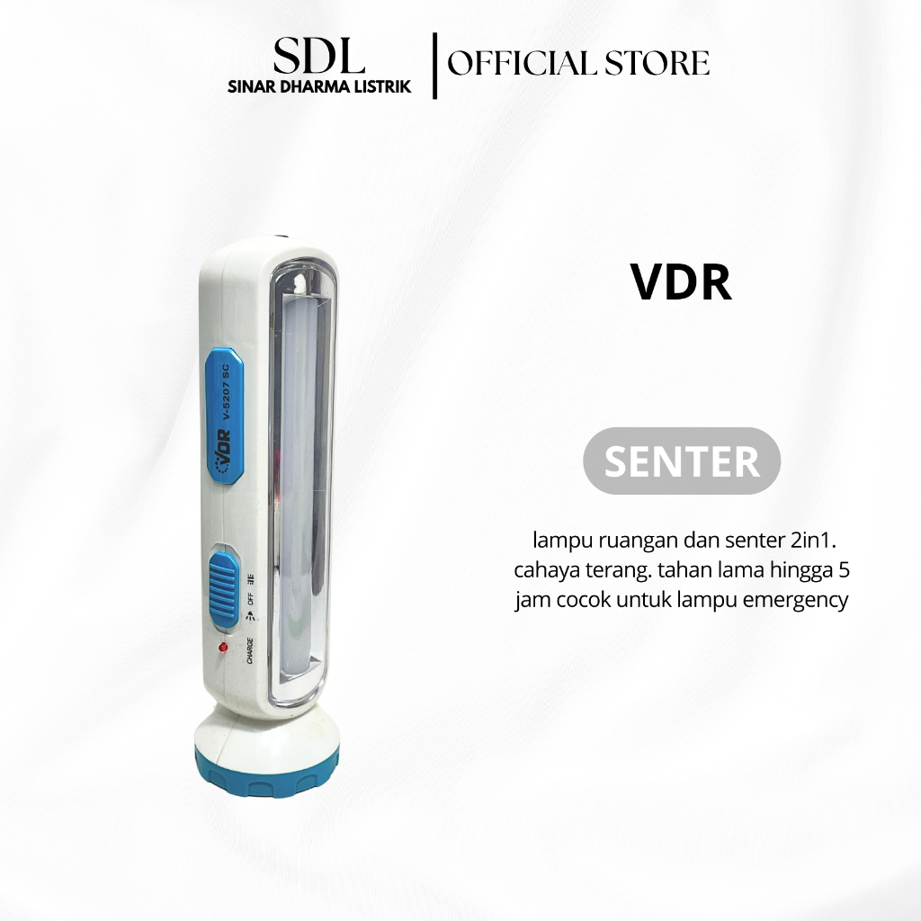 Senter emergency + Lampu 2 fungsi VDR-5207 Charger