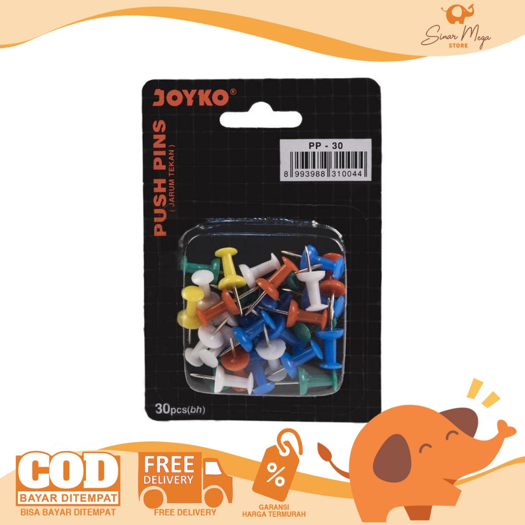 

Joyko Push Pin PP-30 / Paku Warna / Jarum Tekan Murah
