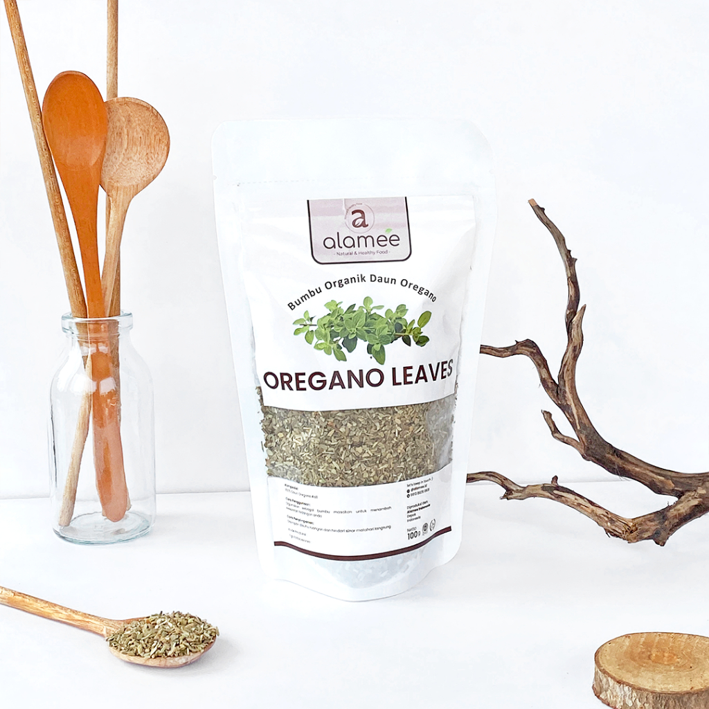 

ALAMEE Oregano Kering Dried Leaves Flakes Garnish Murni Asli Tanpa Campuran Bumbu Dapur Organik 100g