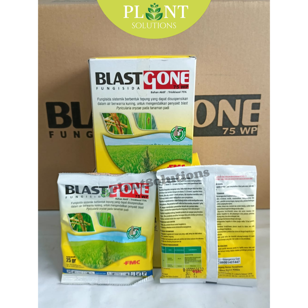 Fungisida BlastGone 75wp 25Gr isi 12bks/box  mengendalikan blast pada tanaman pad