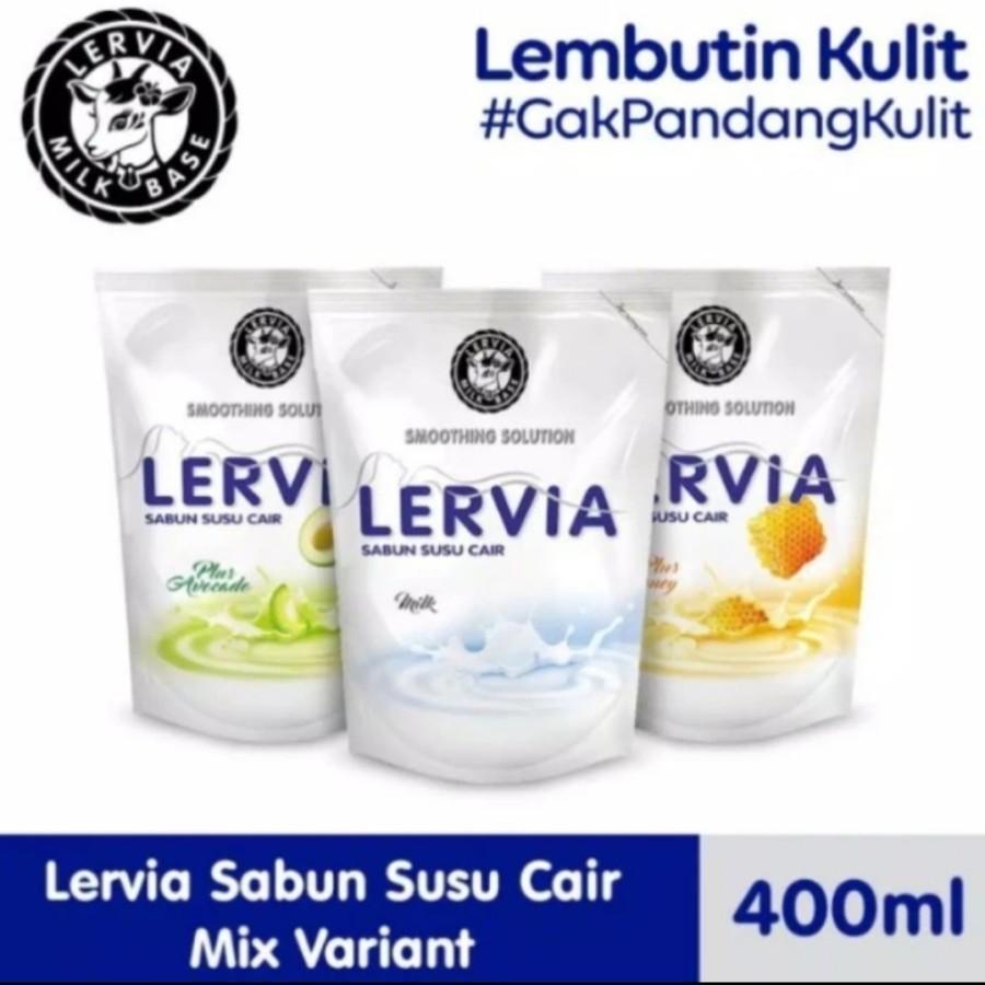LERVIA BODY WASH / SHOWER CREAM MILK SABUN CAIR REFILL POUCH 400ML