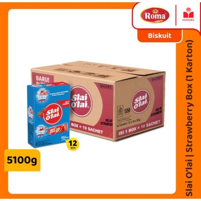 

1 Karton Biskuit Roma Slai Olai isi 12 box,1 box isi 10 pcs