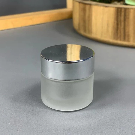 Pot Jar Kaca 10 Gram Frosted - Tutup Silver / Pot Kaca 10 Gram / Pot Import / Pot Cream 10 gram Baha