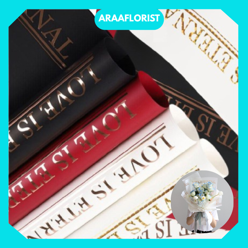 

KB059 20 LEMBAR Flower Wrapping Paper Motif Love Cellophane Kertas Bunga Bouquet Valentine Florist