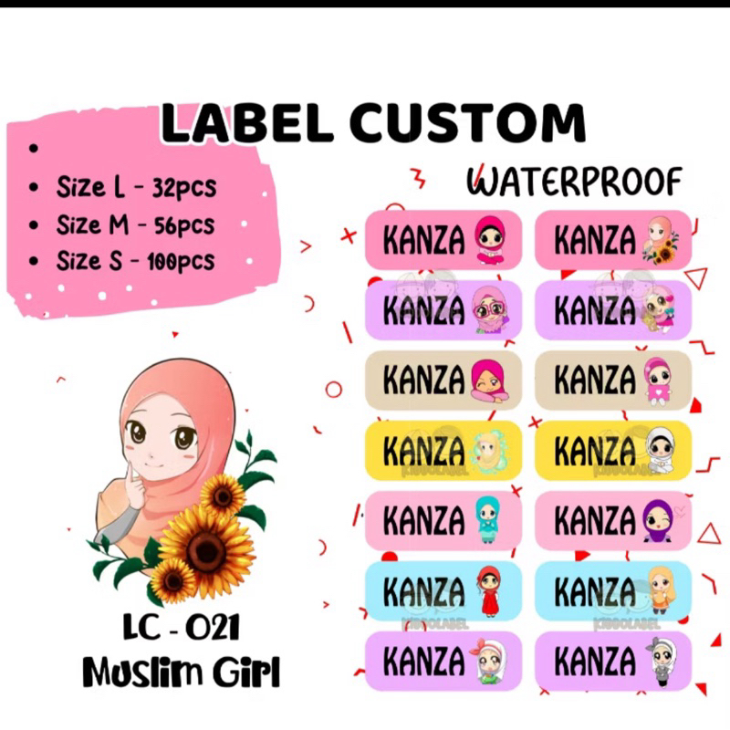 

H7Y Kuromi Cinamoroll Stiker Label Nama Waterproof Vinyl Custom 2