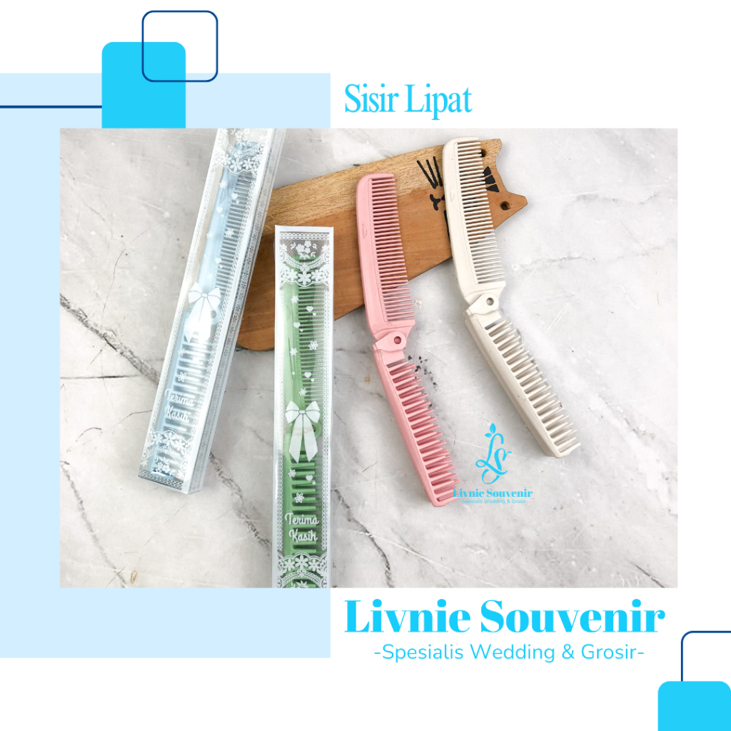 Souvenir Sisir Plastik Lipat Kemasan Mika