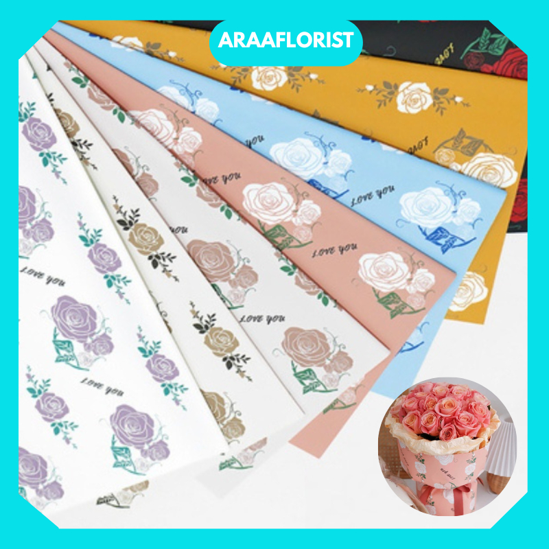 

KB070 20 LEMBAR Flower Wrapping Paper Bi Color Flower Craft Kertas Buket Bunga Cellophane Florist