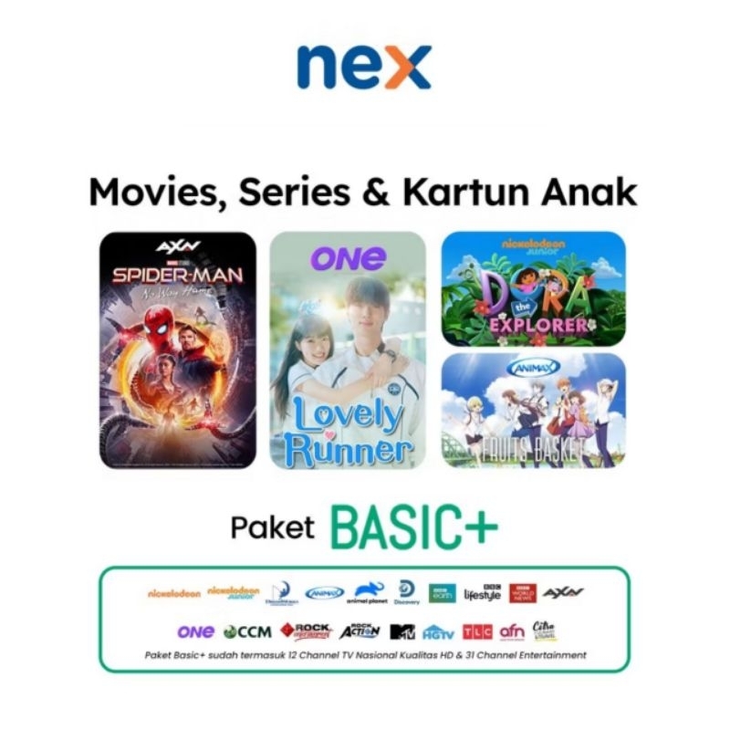 Paket Basic + Nex Parabola + Variasi Tayangan Lengkap