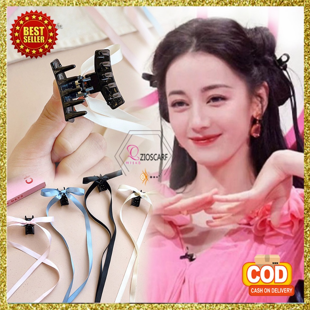 Jepit Rambut Korea Wanita Pita Panjang Jepitan Mini Gaya Korea Twist Braid Satin Aksesoris