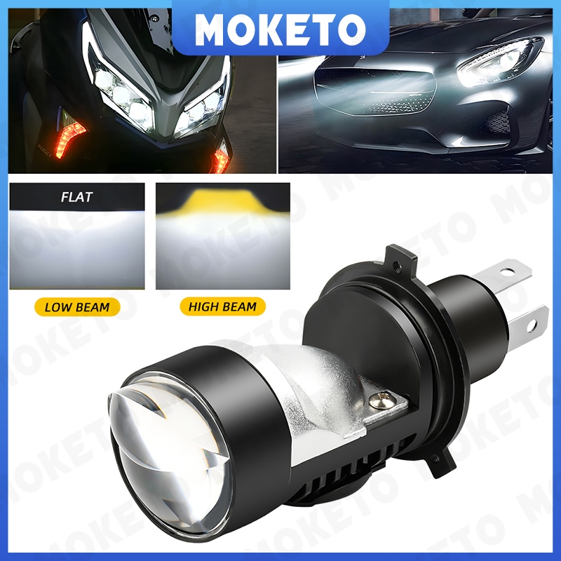 Lampu Proyektor Mobil LED 60W 10000LM, 6063 Aluminium Body, Kipas Pendingin, Pola Cahaya FLAT, Pemas