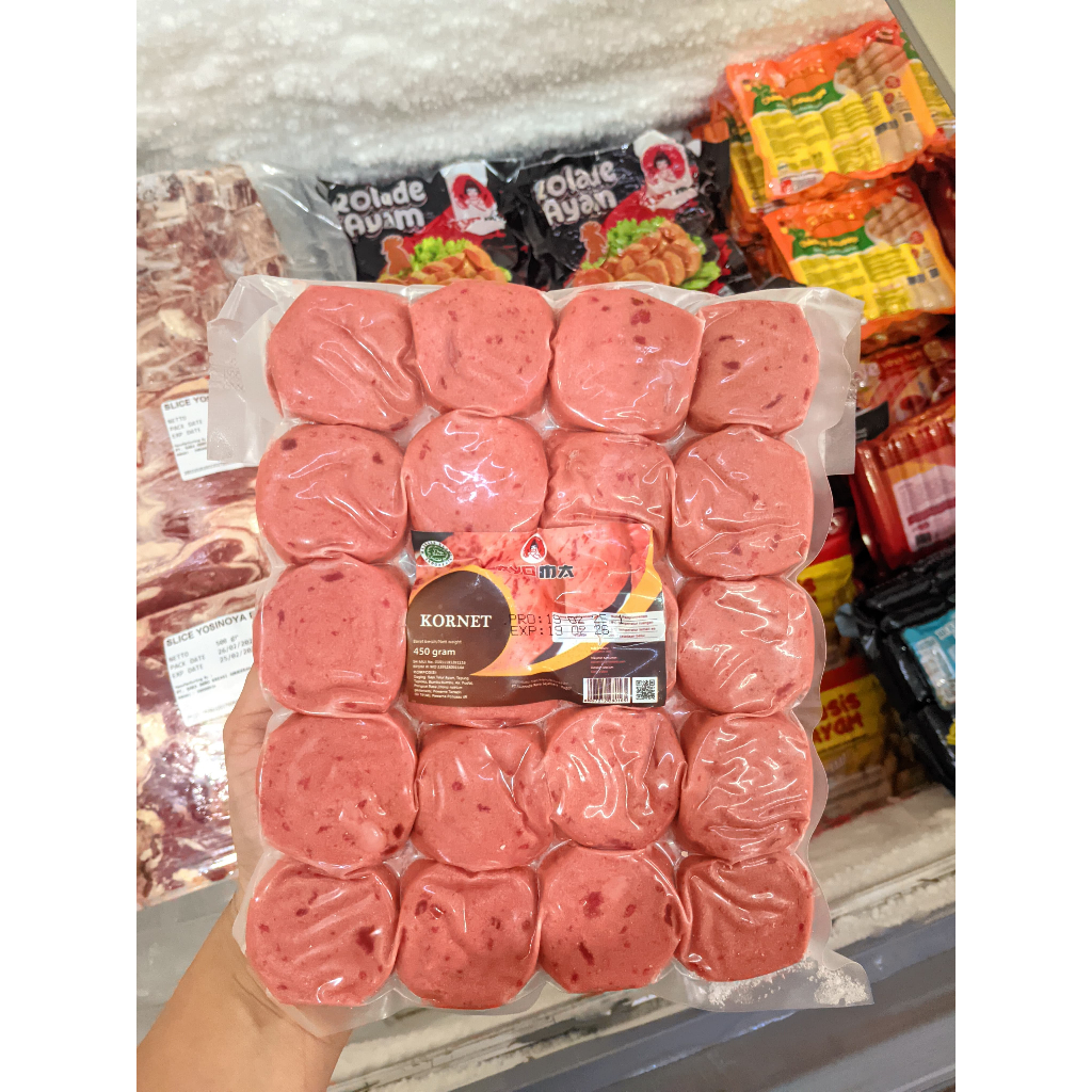 

Ayoma konet sapi isi 40/ bentuk koin/ kornet