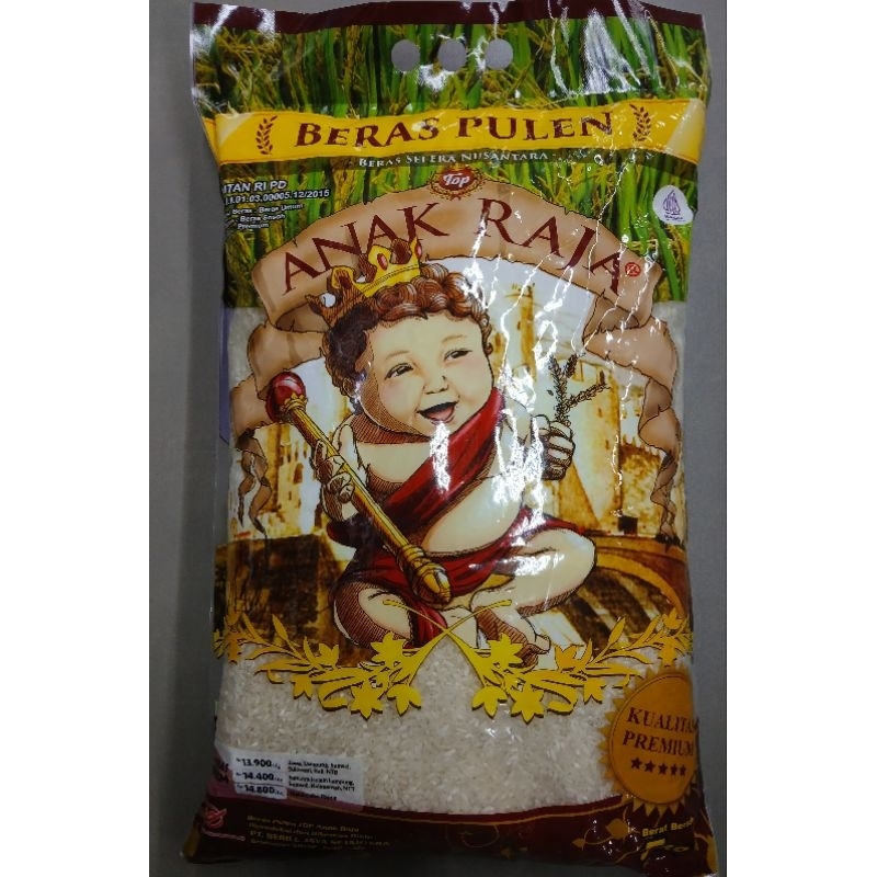

Beras Premium Pulen ANAK RAJA Premium Rice 5 Kg - HK, SI, HM