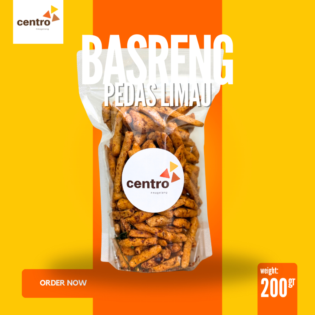 

CENTRO - Basreng / Bastick Pedas Original Keripik Bakso Goreng Stick Asin Gurih Pedas Jeruk Limau