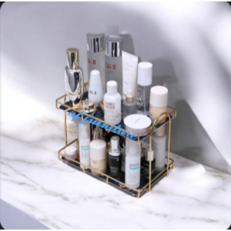 Rak make up dua tingkat Rak make up aesthetic Rak make up serbaguna