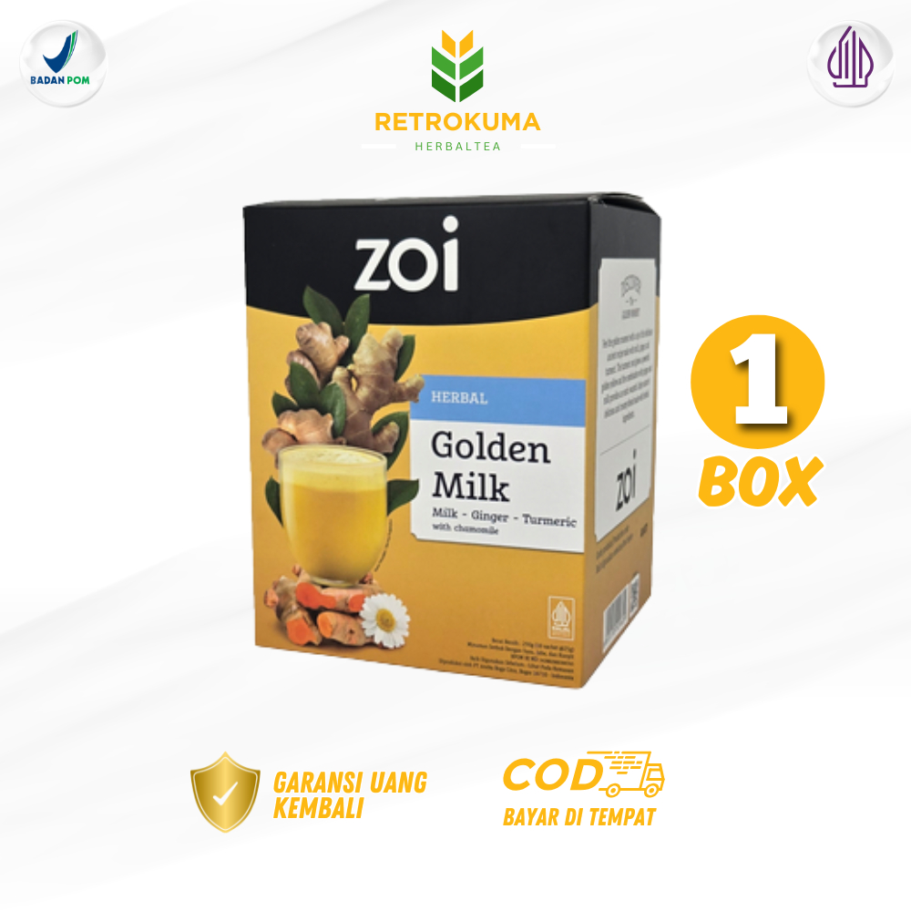 

ZOI GOLDEN MILK Susu Sehat Susu Kambing Etawa 10 Sachet - Jahe Merah & Kunyit Minuman Sehat