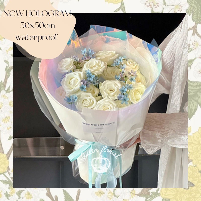 

HOLOGRAM WRAPPING PAPER (58 X 58 CM) - Kertas bunga Hologram bening (hrga 1 lembar) / Plastik OPP Rainbow / Unicord Paper Transparent / Hologram paper / Cellophane Paper / Kertas bunga murah / Fuwa Paper / Kertas Bening / Aksesoris Bunga / Hologram