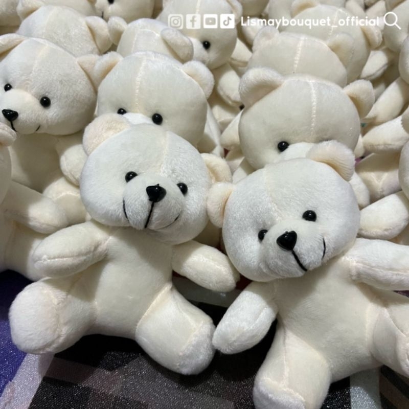 Boneka Bear Mini 15cm Lucu Murah - Boneka Beruang Kecil Teddy Bear untuk Souvenir Pernikahan Ultah H