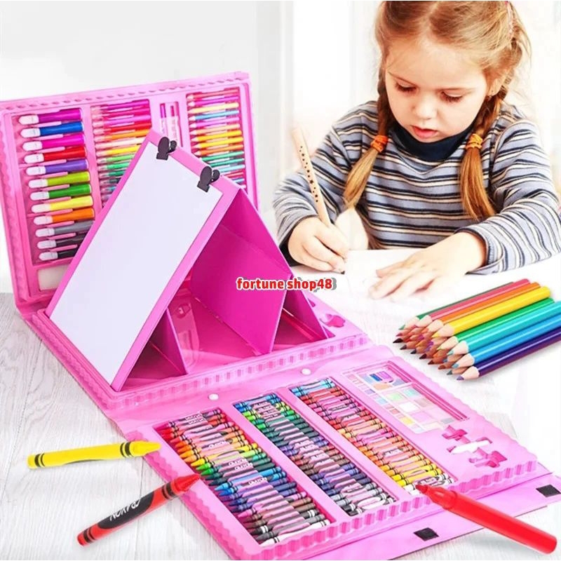 

Crayon Set 208 Pcs Pensil Warna Lengkap Krayon Set Alat Menggambar Mewarnai Cat Air Lukis Anak