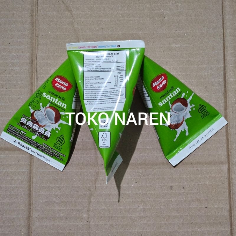 

ECERAN SANTAN KEMASAN SEGITIGA SANTAN SUN KARA // SANTAN MAMA KOKO 65ML