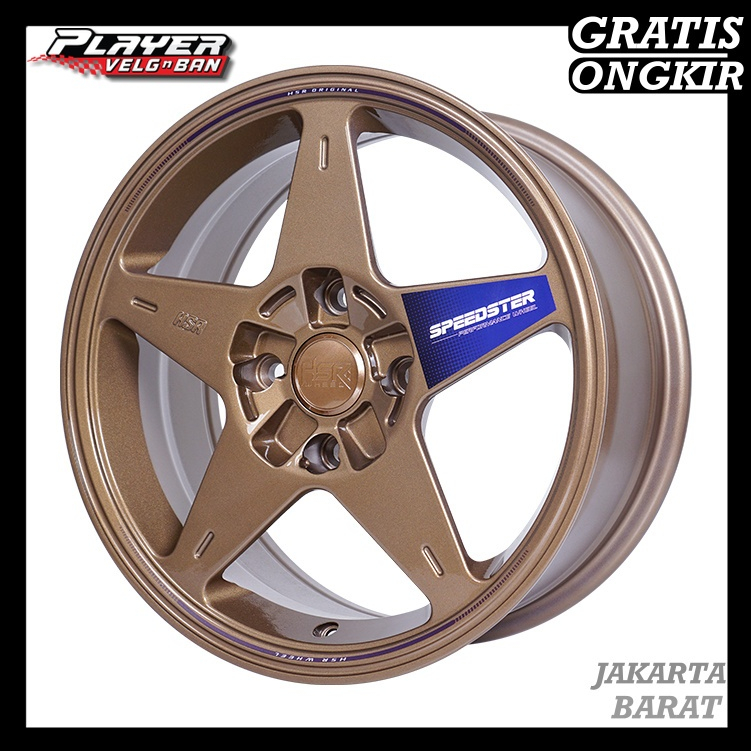 PELEK MOBIL RING16 BINTANG UNTUK LIVINA XENIA VELG HSR SPEEDSTER R16 LEBAR7 PCD4X114,3 ET42 BRONZE