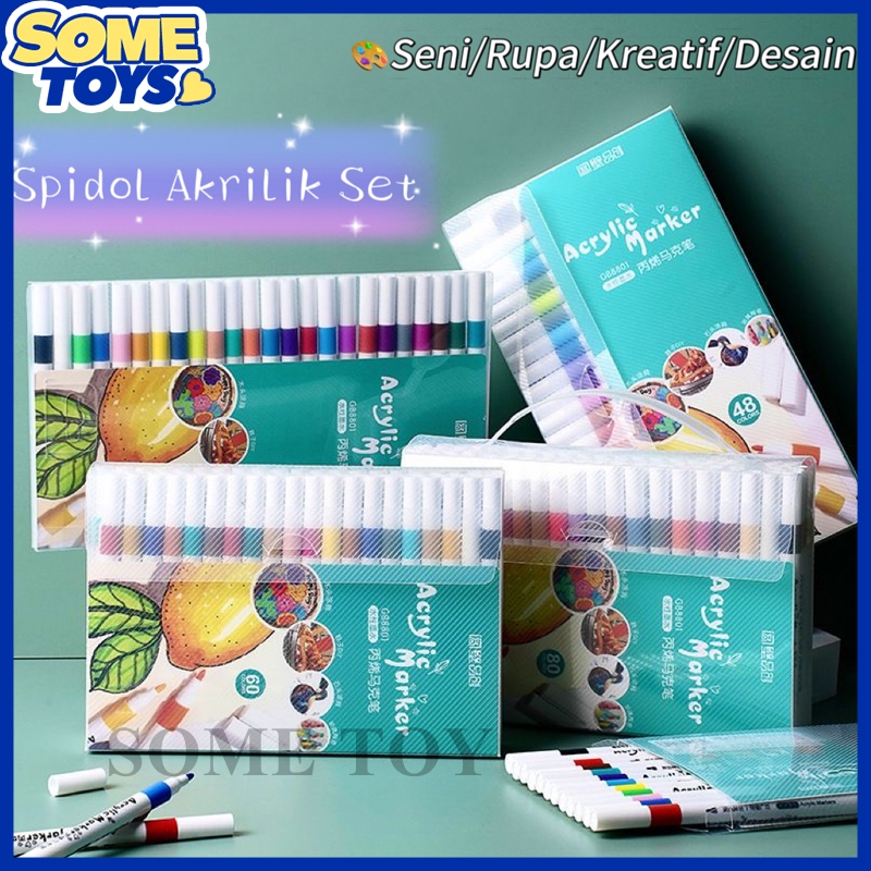 

SOME TOY Acrylic Marker Set Spidol Akrilik DIY Painting Spidol Pastel Pulpen Highlight Drawing Warna