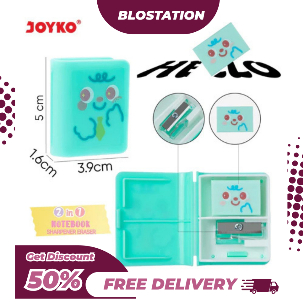 

BT.ID Joyko Eraser ER-131 (Penghapus + Rautan) / Penghapus dan Serutan 1 Set