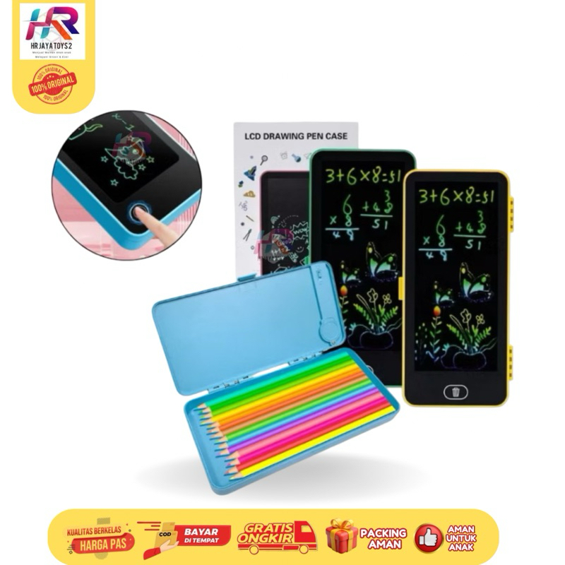 

Tempat Pensil 2 in 1 Lcd Pen Case Drawing Pad Kotak Pencil Anak Writing
