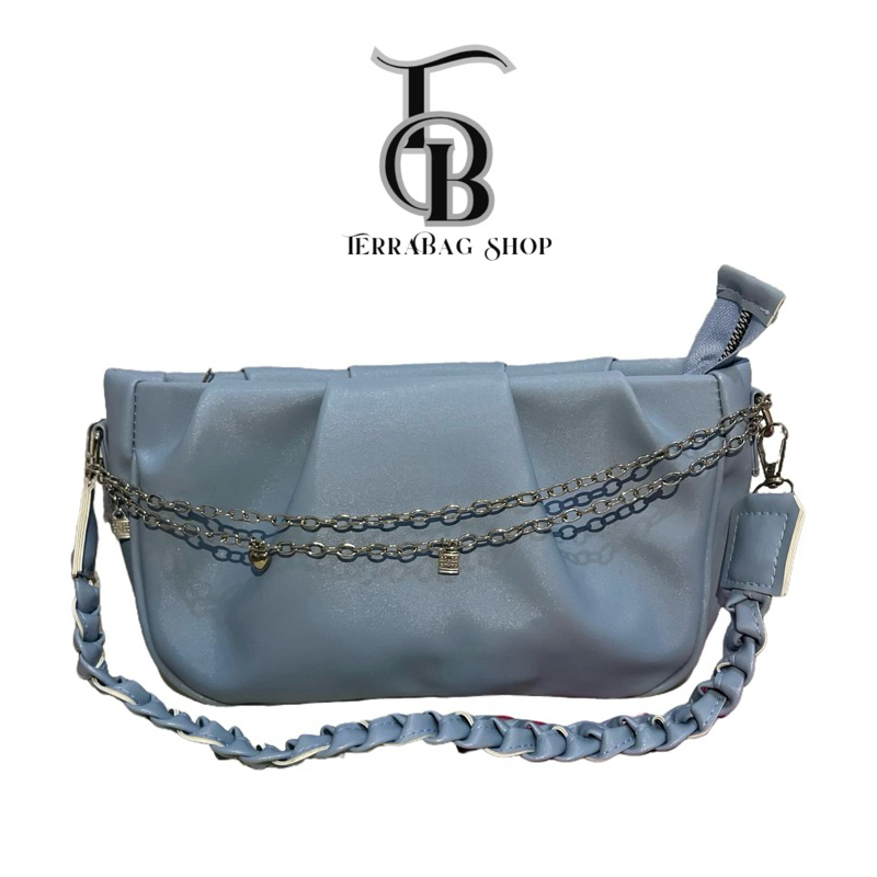 TB Tas slempang warna biru muda wanita serra - shoulderbag wanita kekinian - outfit wanita kekinian 