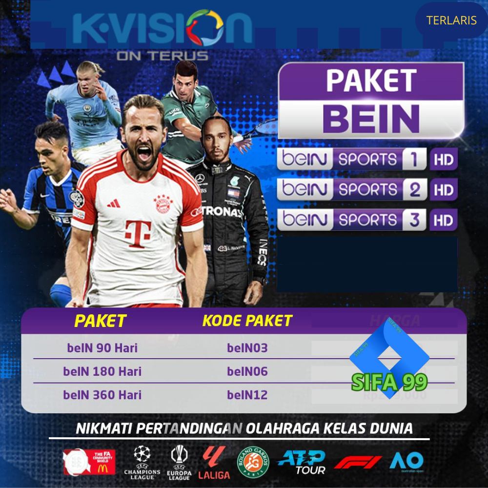 Voucher Paket K VISION BEIN SPORT 30 90 180 Hari champions