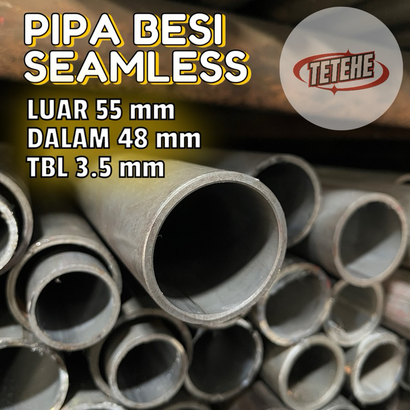 pipa besi seamless od 55mm id 48mm tebal 3.5mm