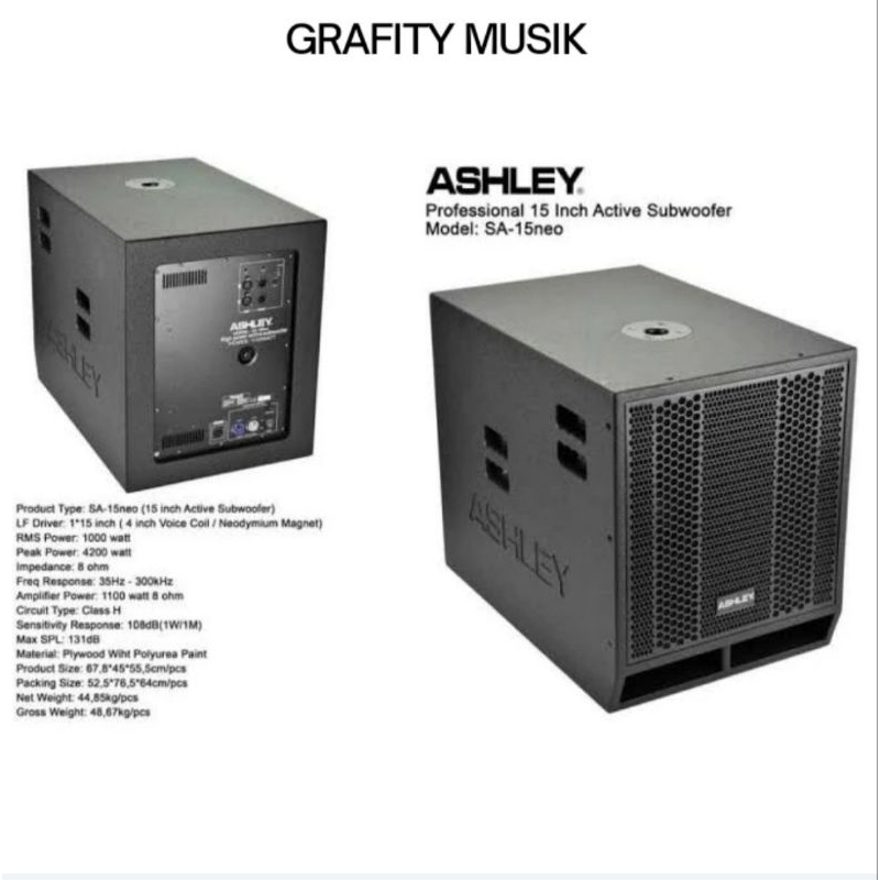 Subwoofer Aktif Ashley SA 15Neo / SA 15 Neo / SA15Neo Original 15 inch Original