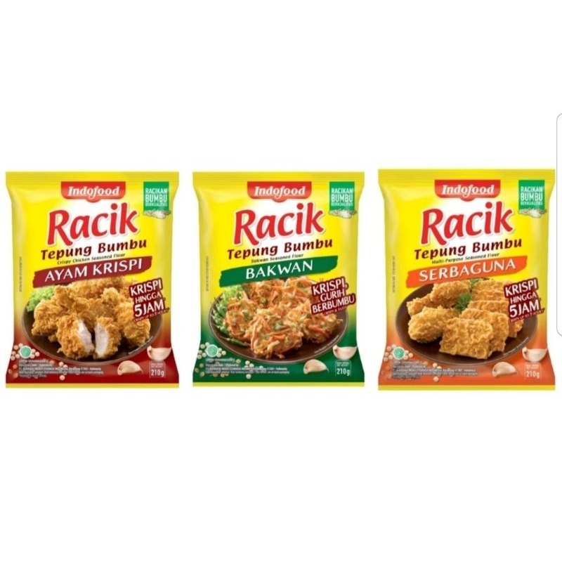 

INDOFOOD RACIK TEPUNG BUMBU AYAM KRISPI BAKWAN SERBAGUNA MASAK INSTANT 210gr