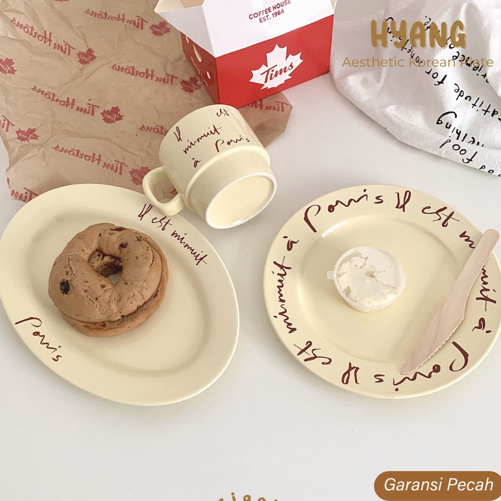 55BEST SELLER siggi HYANG Korean Aesthetic Plate  Piring Gelas Korea Aesthetic  Piring Korea Keramik