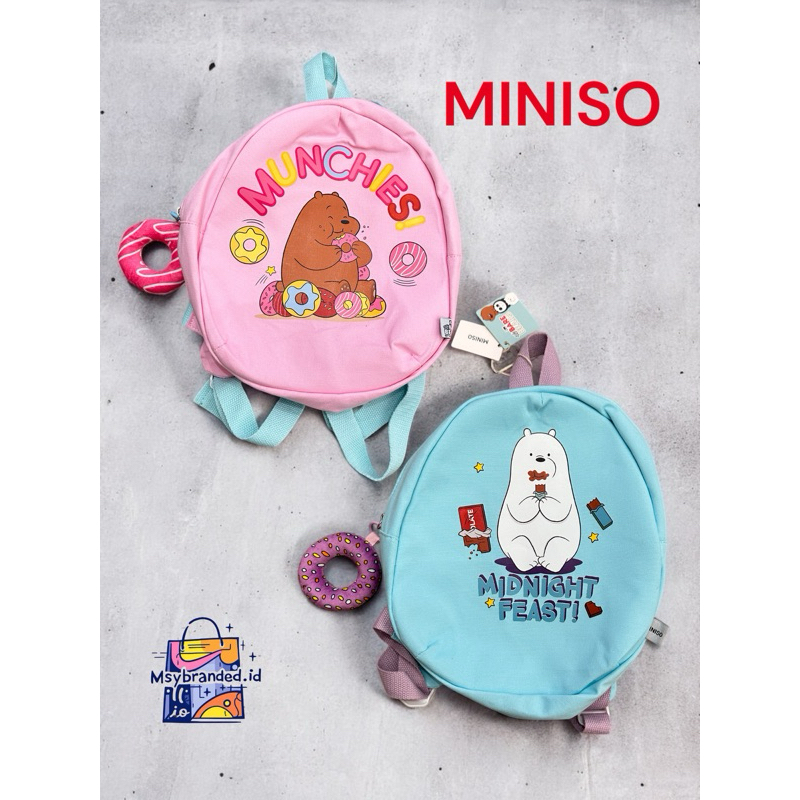 MINISO X We Bare Bears collection dessert backpack tas punggung anak ransel