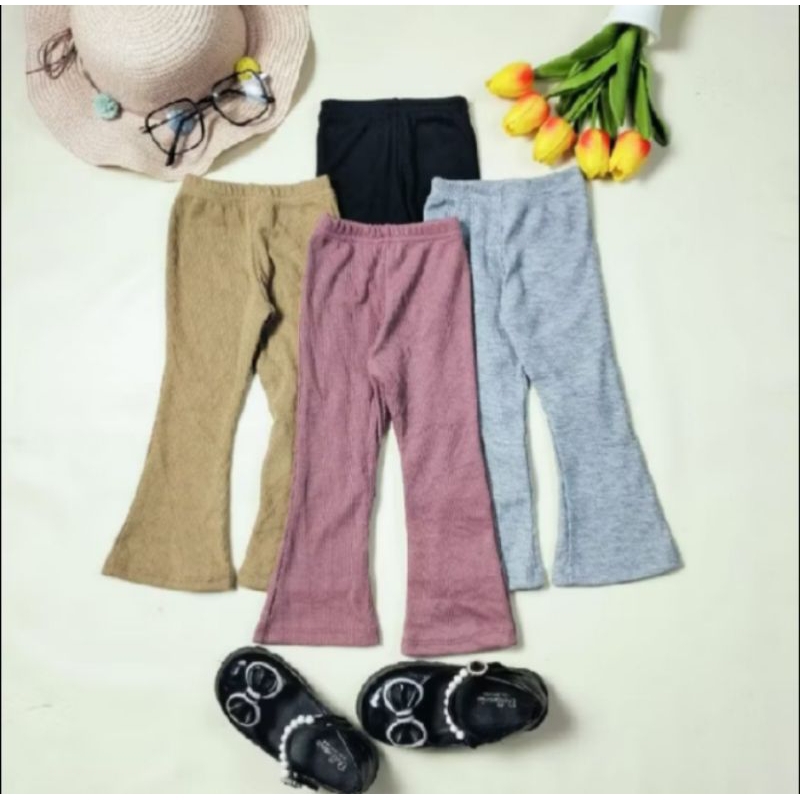 Celana legging anak bahan rib/Celana kulot rib kriwil/Celana knit anak Cutbray